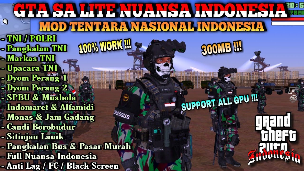 300MB! GTA SA LITE NUANSA INDONESIA MOD TENTARA NASIONAL INDONESIA