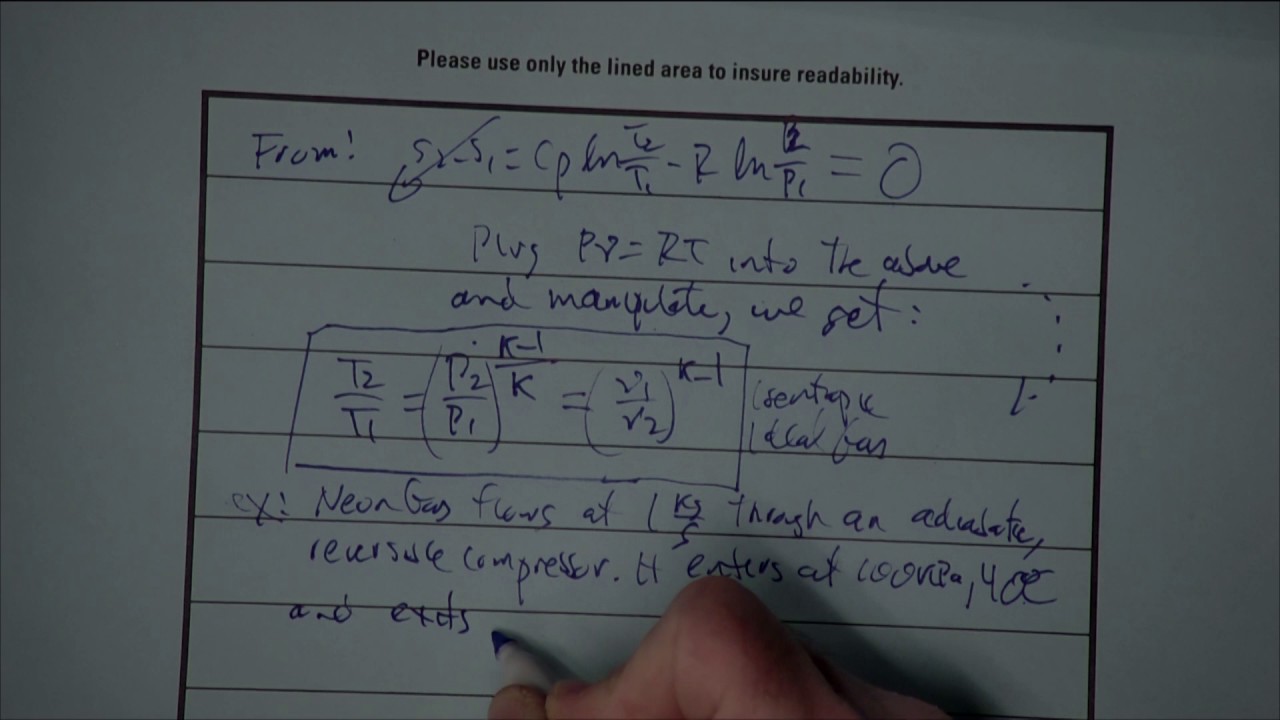 Isentropic Relations Ideal Gas