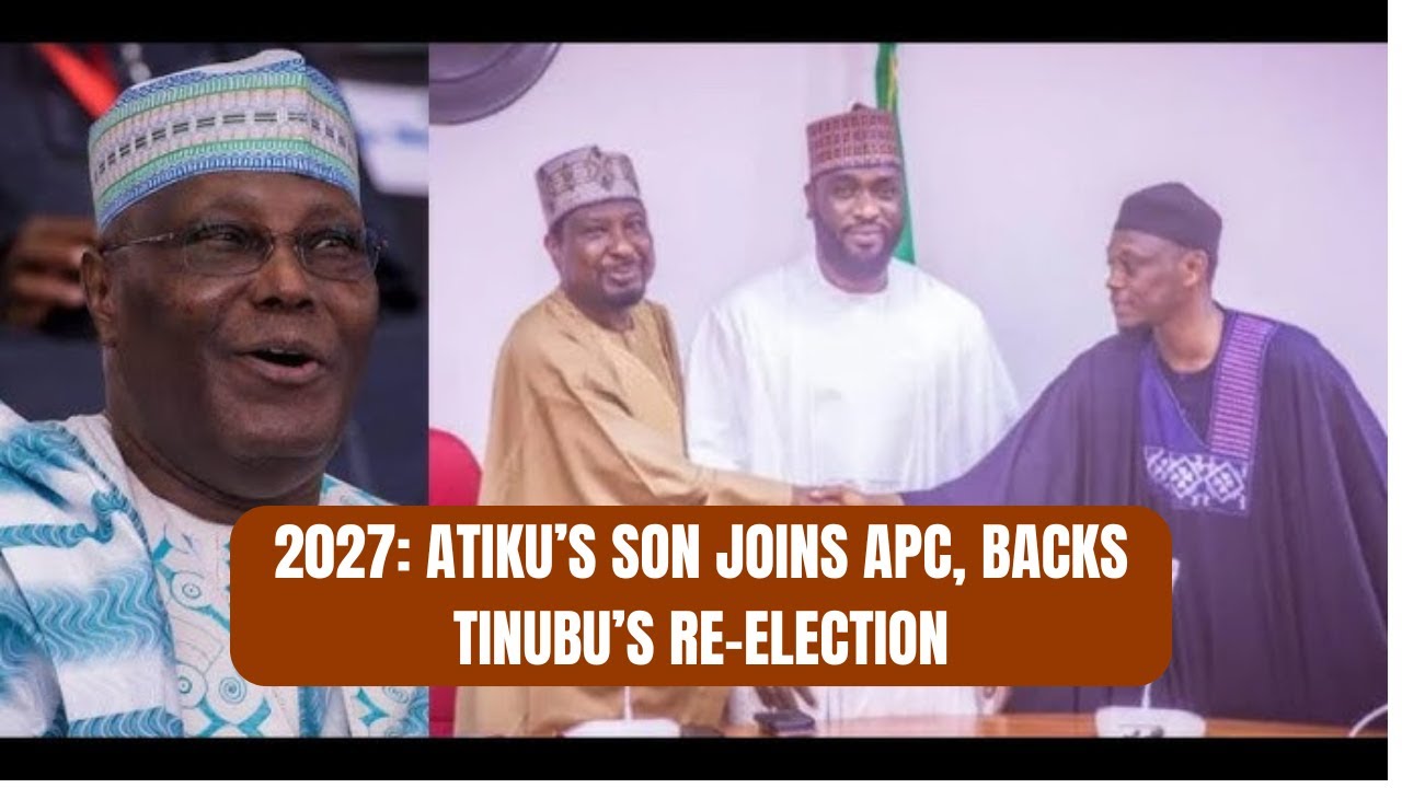 2027: Atiku’s Son Joins APC, Backs Tinubu’s Re-election