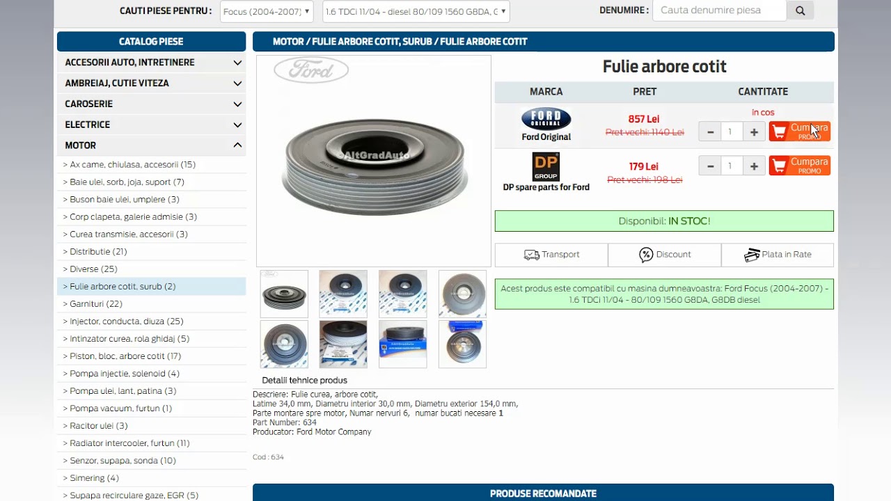Oferta verii Altgrad auto la piese auto Ford ! Catalog.AltgradAuto.ro