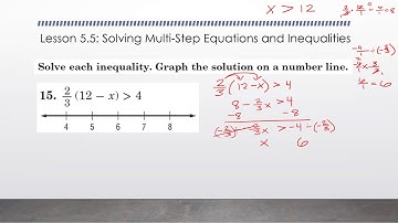 Pre-Algebra A: Chapter 5 Lesson 5- Solving Multi-Step Equations & Inequalities