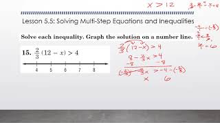 Pre-Algebra A: Chapter 5 Lesson 5- Solving Multi-Step Equations & Inequalities