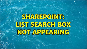 Sharepoint: List Search box not appearing