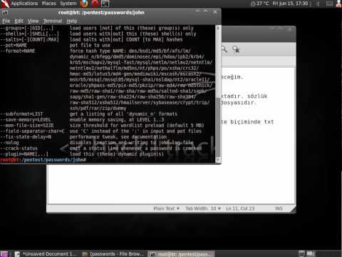 Backtrack 5 - John The Ripper ile Hash Kırmak