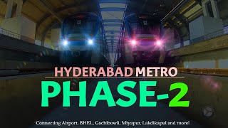 Hyderabad Metro Phase-2 || New Metro to connect Airport, BHEL, Gachibowli covering 62 Kilometres