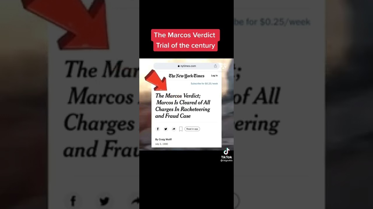 The Marcos Verdict; Marcos Is Cleared of All Charges In Racketeering and Fraud Case. @bigzokis