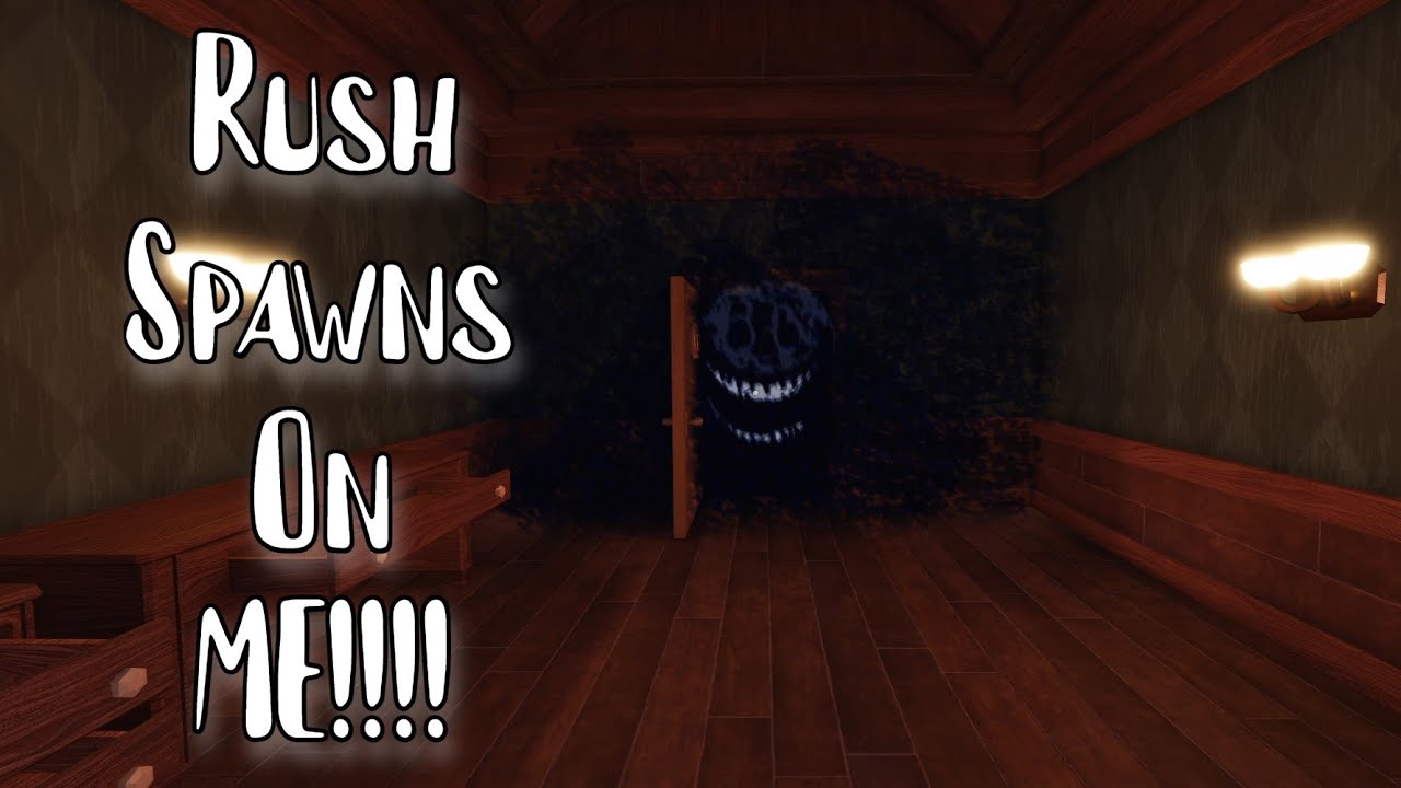 Rush Spawns In Front Of Me!! Roblox Doors