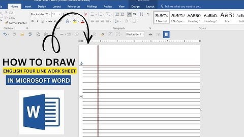 How to Draw English Four Line worksheet in Microsoft word | English Four Line worksheet in Word