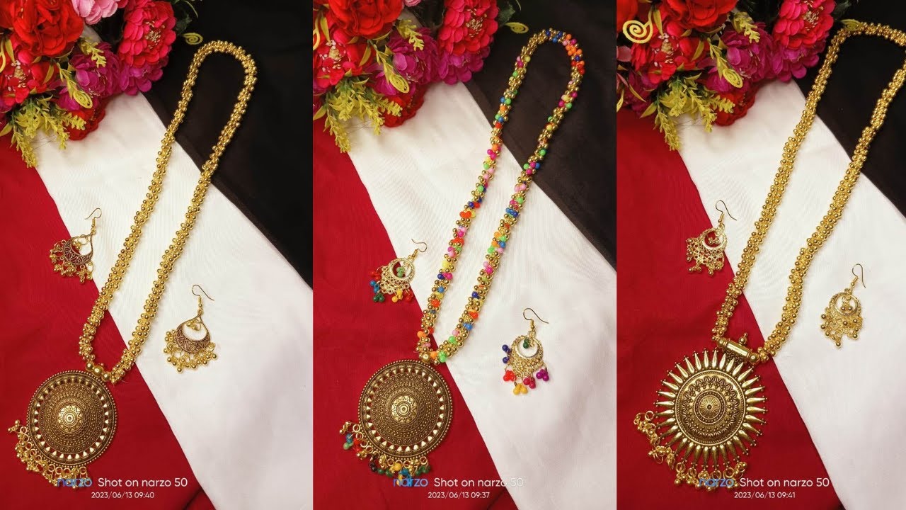 How to make DIY Popular Antique Golden pearl Neckless
