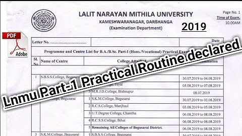 Lnmu Part 1 Practical Exam Routine declared 2019 || by study with kumar keshav