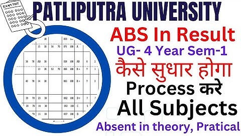 Patliputra University Absent in Marksheet| Sahi kaise hoga |45 Days after Result Out