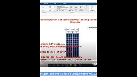 Efficiency Improvement of Solar Panel Under Shading Condition using MATLAB Simulation