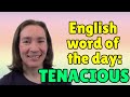 English word of the day tenacious