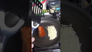 Vegan cheese vs real mozzarella cheese melt and scrapability tests #shorts