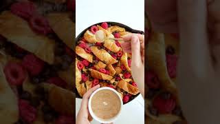 Chocolate Raspberry Hazelnut Croissant Bread Pudding