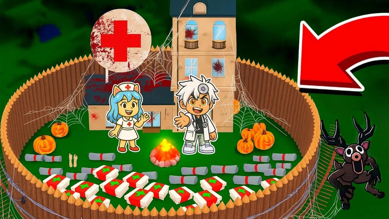 Ormanda PERİLİ HASTANE İnşa Ettim 👻 ORMANDA 99 GECE HAYATTA KALDIM 😎 ROBLOX 99 NIGHTS IN FOREST 🌲