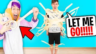 Can We Beat the 100 LAYER BUILD CHALLENGE In Roblox ADOPT ME?! (TAPED ADAM TO A WALL!!)