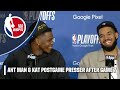 Ant man gives kat his flowers after game 7 win  press conference  nba on espn