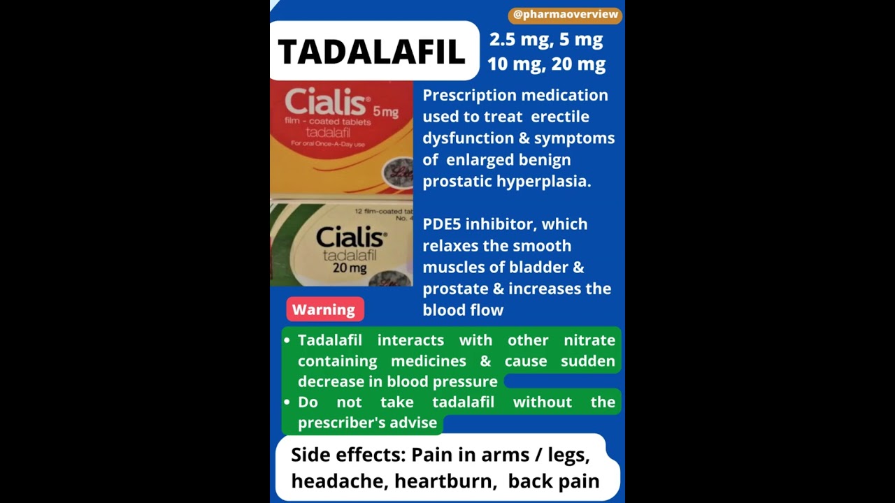 Tadalafil to treat erectile dysfunction
