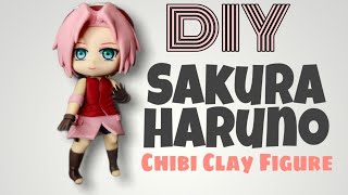 08]How to make Sakura Haruno chibi figure using polymer clay | Naruto | Polymer Clay Tutorial | DIY