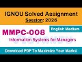 IGNOU MMPC 008 Solved Assignment 2026 Pdf Download