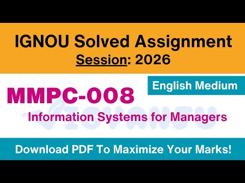 IGNOU MMPC 008 Solved Assignment 2026 Pdf Download - YouTube