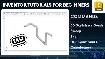 Inventor Walkthrough Tutorial - 3D  Sketch with Bends, Sweep, and Shell