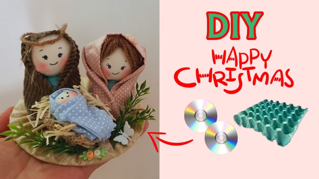 Diy christmas decoration 2021🎄 New Christmas decoration idea -Presépio em Fuxico,Reciclado