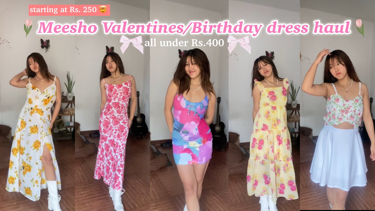 Cutest 🎀 Meesho Valentine's / birthday Dress haul all under Rs.400 only  😩🌷☁️🫰🏻