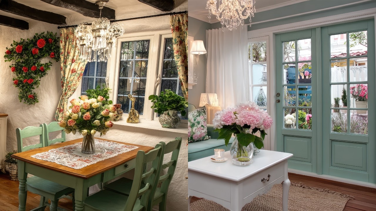 Mint Green English Country Cottage | Shabby Chic Charm with Soft Vintage Touches