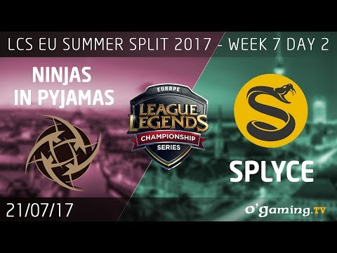 Ninjas in Pyjamas vs Splyce - LCS EU Summer Split 2017 - Week 7 Day 2 - League of Legends