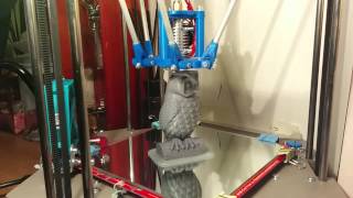 RepRap Rostock #5 - Printing an owl in timelapse