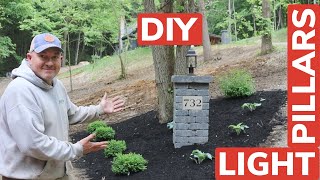 Building driveway block light pillars in a weekend! by Cairn Creek 16,466 views 1 year ago 9 minutes, 36 seconds