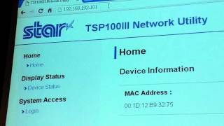 How to set static IP address in STAR printers