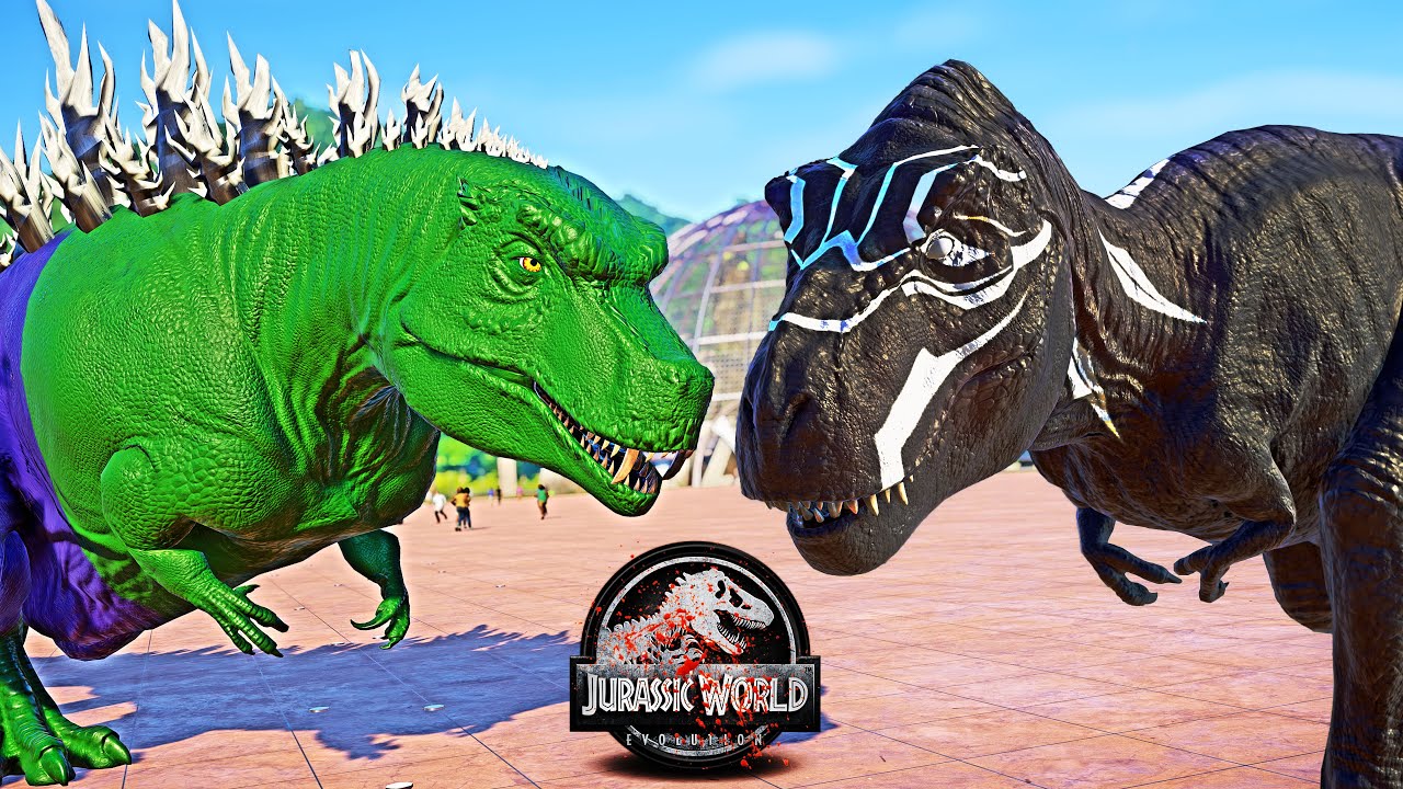 Black Panther T-REX vs Hulk Godzilla, Triwervelsaurus Dinosaurs Fight 🌍 Jurassic World Evolution
