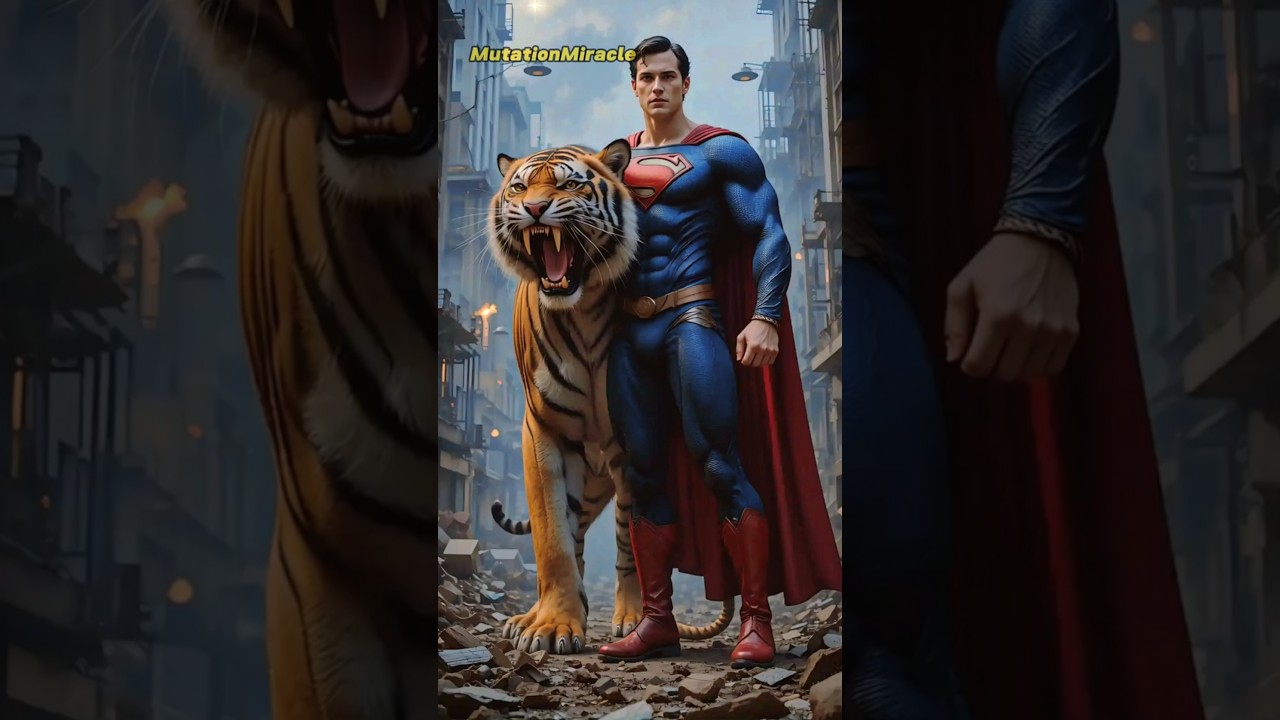 🐅 Бенгальский тигр x Супермен: Слияние в СУПЕР ТИГРА! Полосатый спаситель! 💪