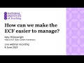 National institute of teaching how can we make the ecf easier to manage