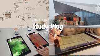 Study Vlog | productive uni days📁projects❄️first snow🙇🏻‍♀️ hectic student life