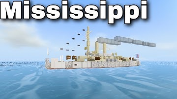 USS Mississippi (BB-23) (Pre-Dreadnought Battleship) | Minecraft Tutorial | 1:5 Scale