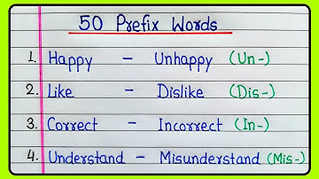 50 Prefix words in English | Prefix words | Prefixes | English Grammar