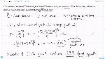 Percent Change, ROI, Compound Growth Rate