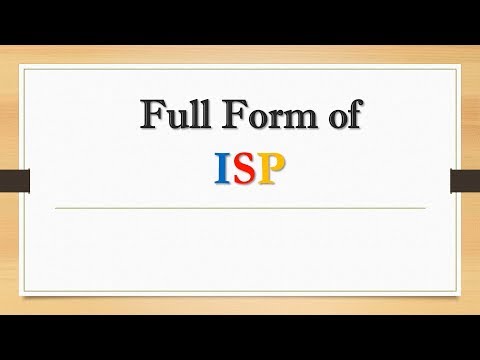 Video: Wat is de afkorting van ISP?