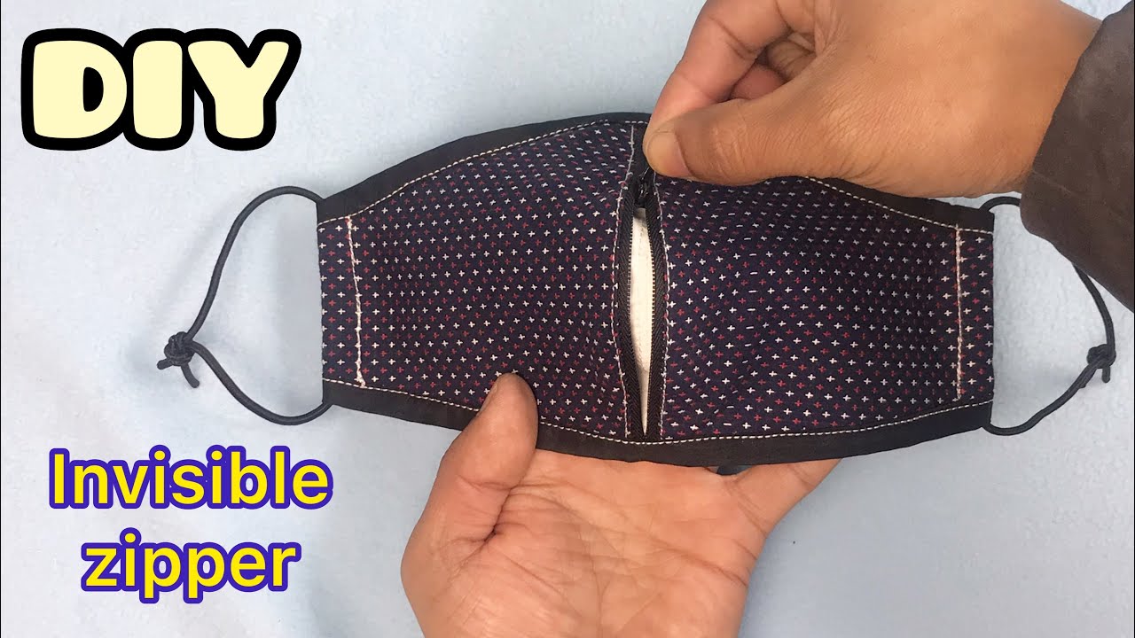 隱形拉鍊口罩」DIY 3D Invisible zipper Mask Making 型紙なしで簡単