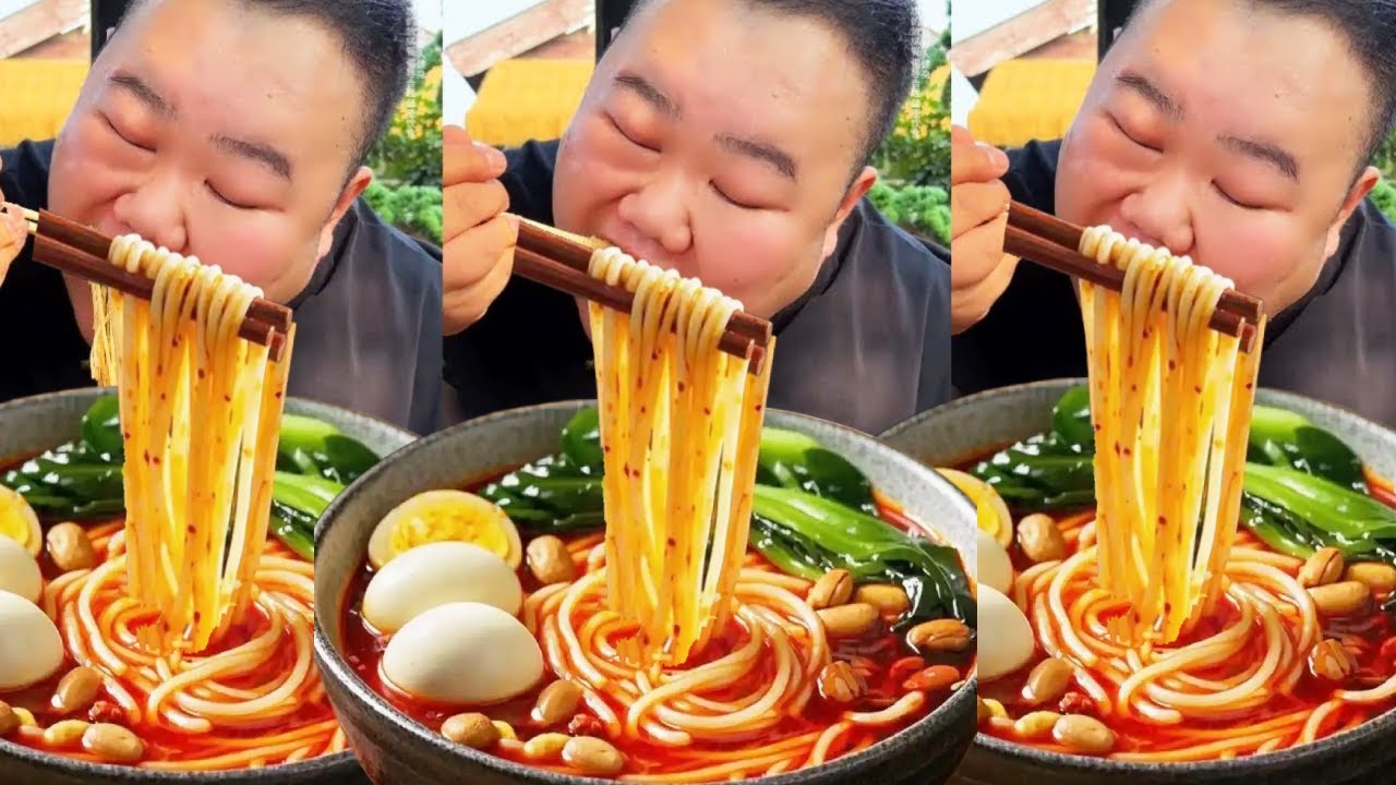 【大胃王挑戰】挑戰狂炫西安特色米線！ 80碗紅油米線鋪滿桌，大口狂吸著吃辣到流淚超滿足｜ Food Challenge【櫻木花胖】