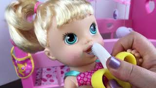 Baby Alive Doll Brooklyn's Night Routine with New Baby Banana Toothbrush!