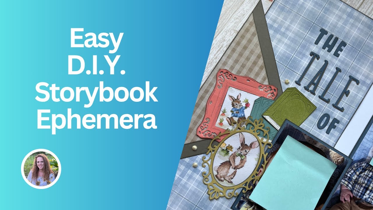 Easy DIY Storybook Ephemera 12x12 Baby Scrapbook Layout Idea