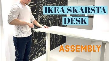 IKEA SKARSTA DESK SIT/ STAND  white 47 1/4x27 1/2 " (120x70 cm) How to assemble ikea skarsta desk