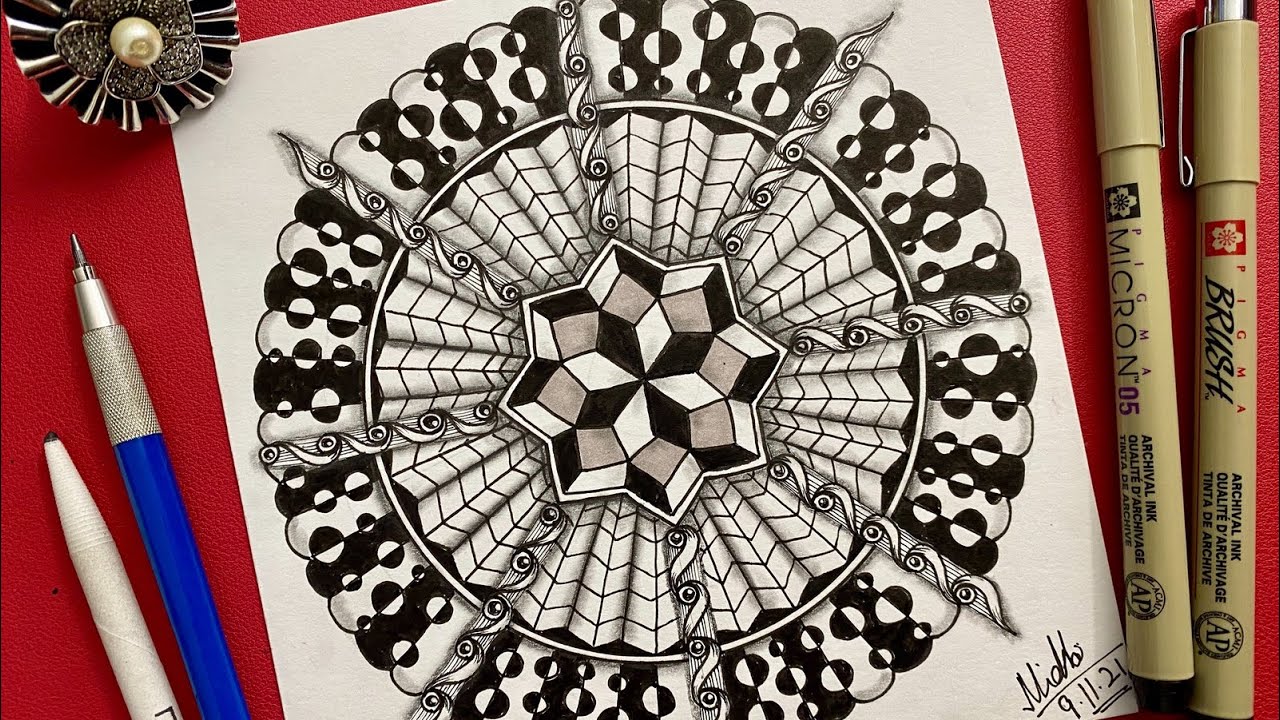 MANDALA / ZENDALA Art - Live - Draw with Me - MandalaNPA 032 - YouTube