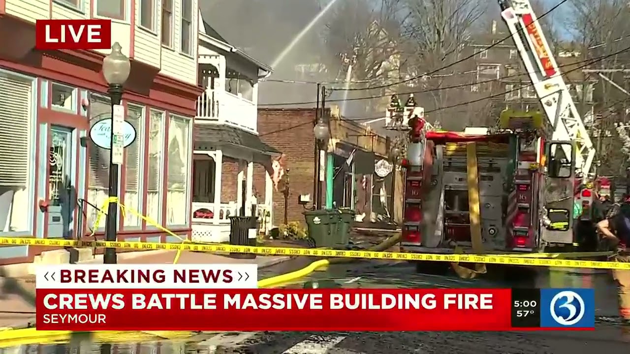 Crews battle massive building fire in Seymour