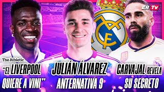 ÚLTIMA HORA REAL MADRID: JULIÁN ÁLVAREZ ALTERNATIVA PARA EL 9, EL LIVERPOOL QUIERE A VINI JR.